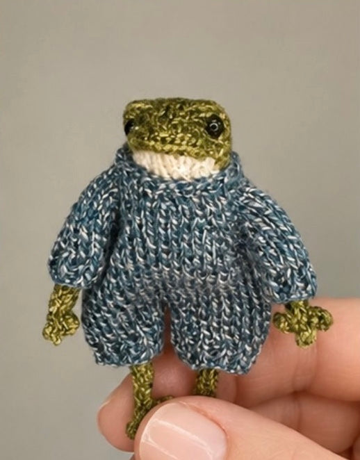Handmade Poseable Little Froglet Figurine Collectible Gift