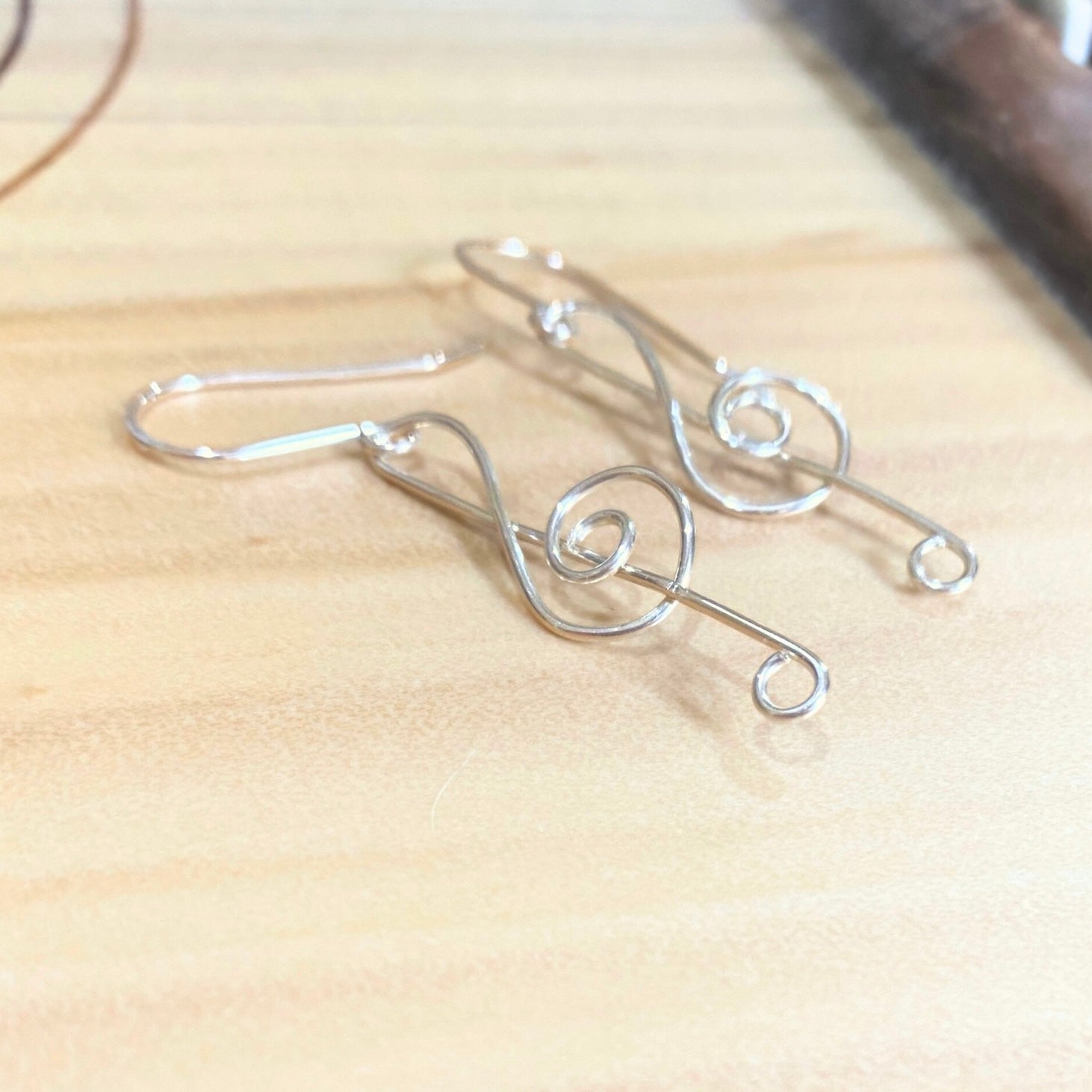 Treble clef dangle earrings  | sterling silver or stainless steel | Music lover gift