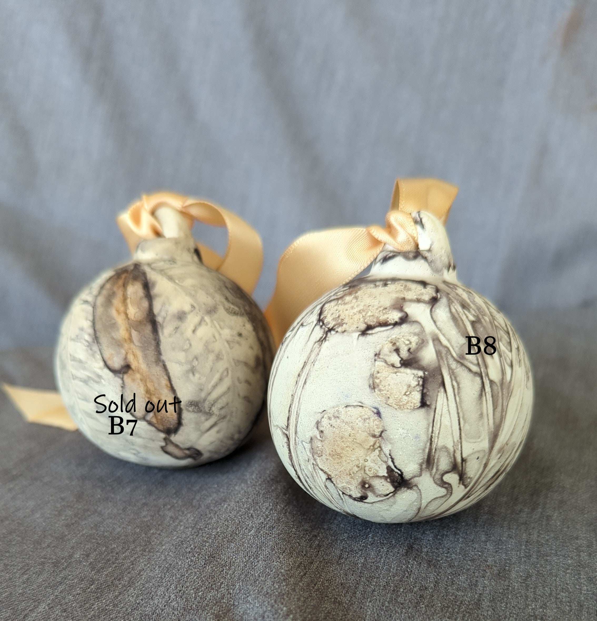 Eco Print Ceramic Christmas Baubles