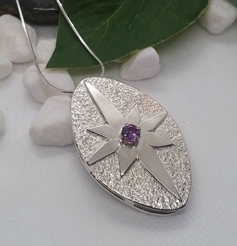 Sterling Silver, amethyst star pendant