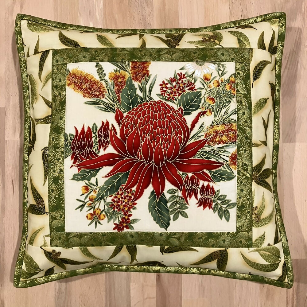 cushion cover handmade Australian native - waratah