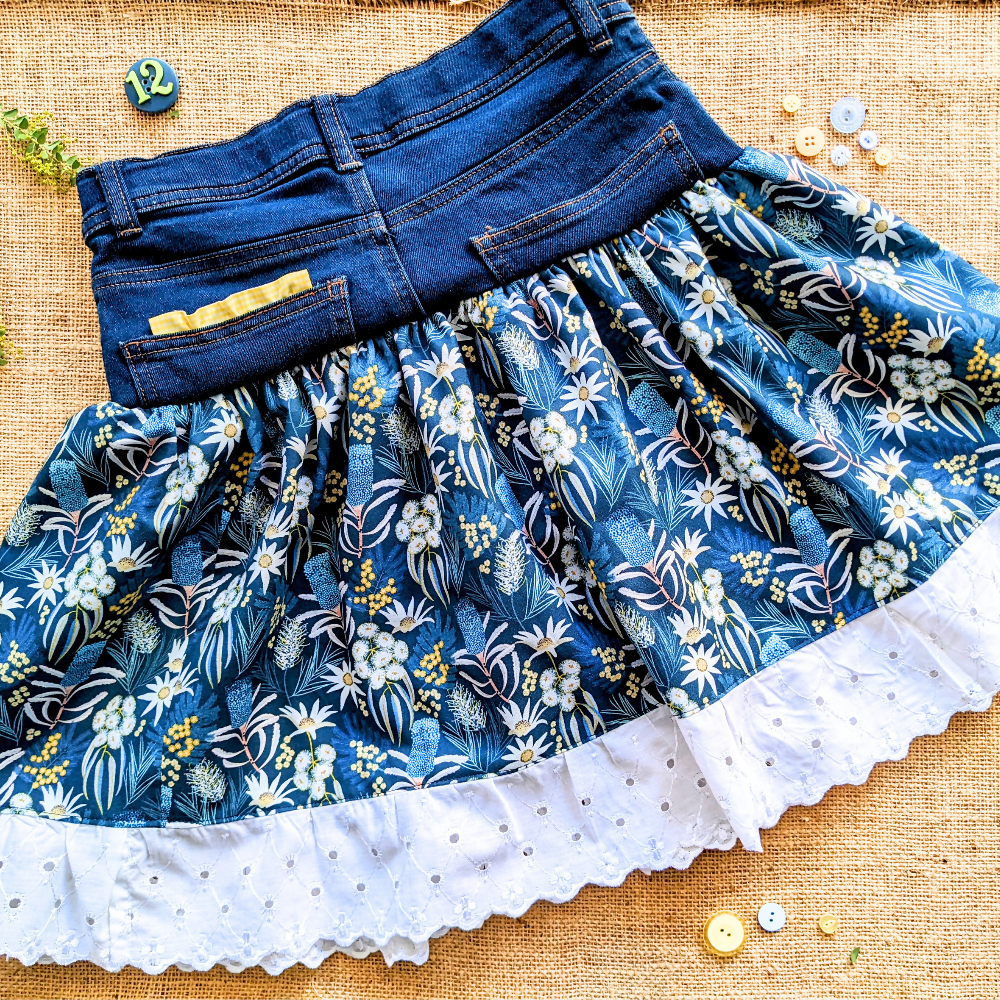 girls-upcycled-denim-skirt-size-12-australian-flowers-handmade-sewing-artist-the-denim-patch (5)