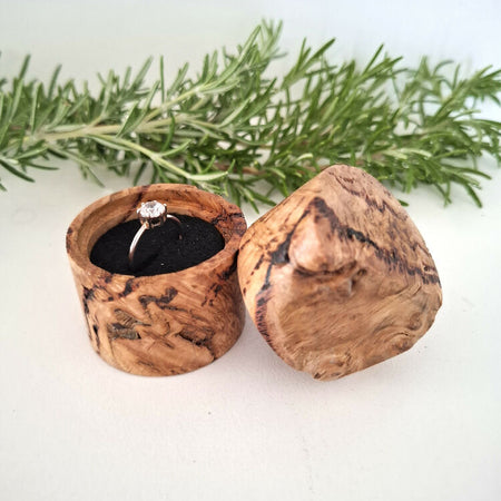 Stunning Ring Box made of Tasmanian Oak Burl Timber, Engagement Ring box, Wedding Ring Storage , For that special person, Handcrafted in Western Australia