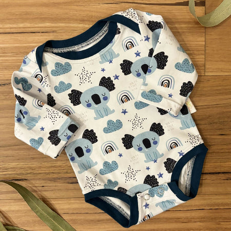 Baby Stretch Body Suit - Blue Koalas