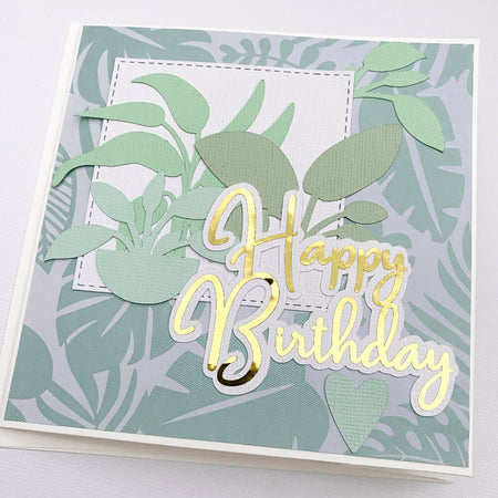 House plant card, happy birthday, greeting card.