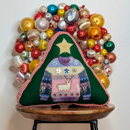 Ugly Jumper Christmas Cushion Rudolph Llama