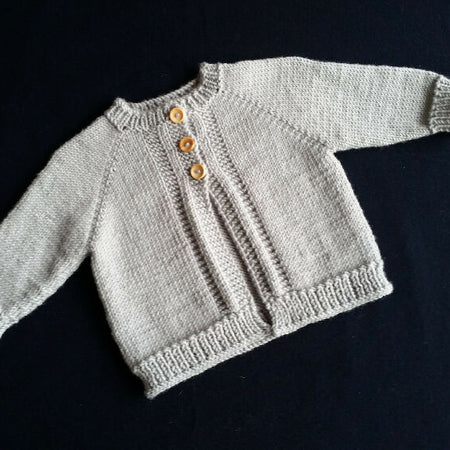 Grey merino knit baby cardigan 0-3 months