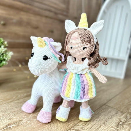 Crochet Unicorn | Doll Friend Set | Made To Order