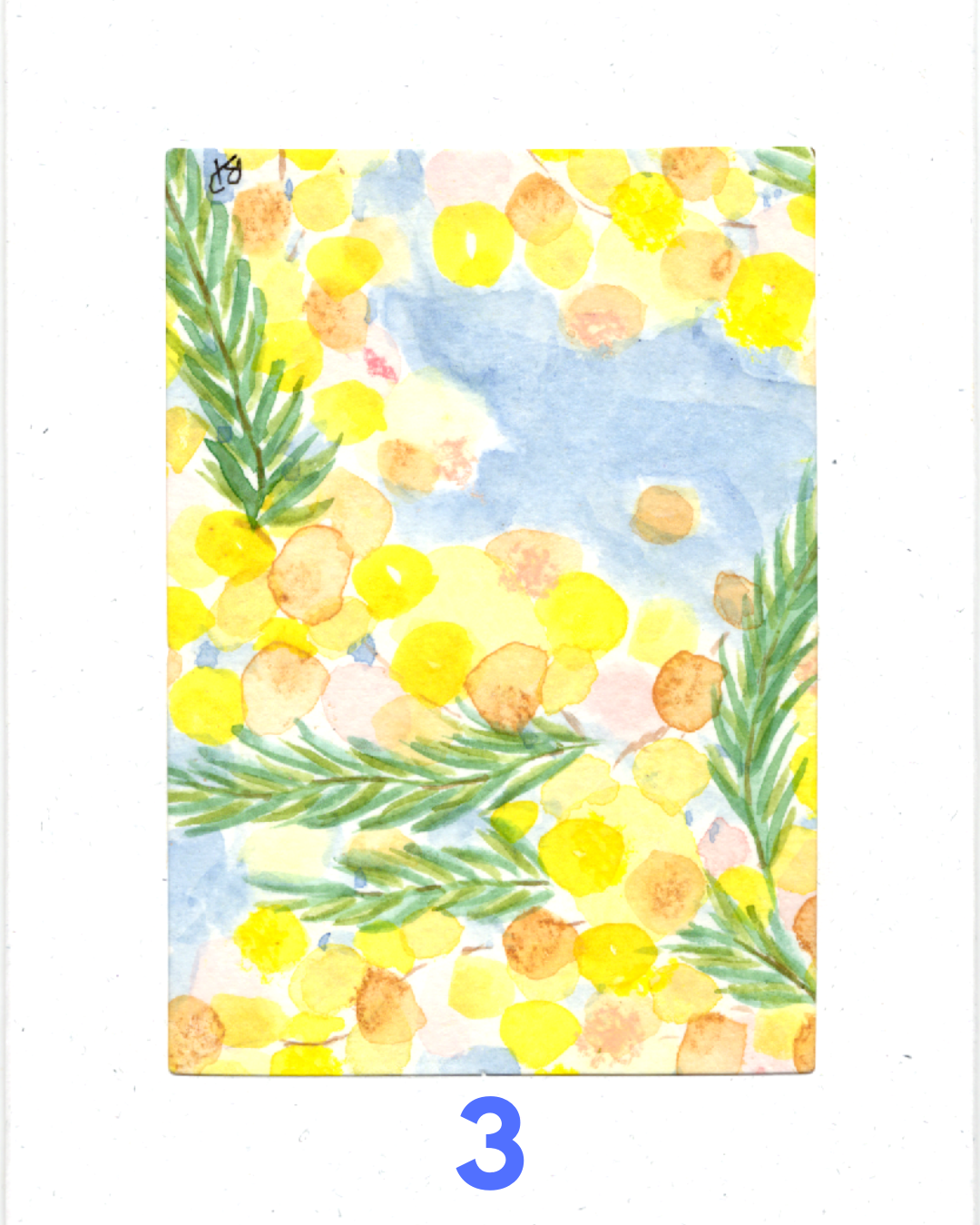 Original Hand-Painted Greeting Card I Wattle Collection