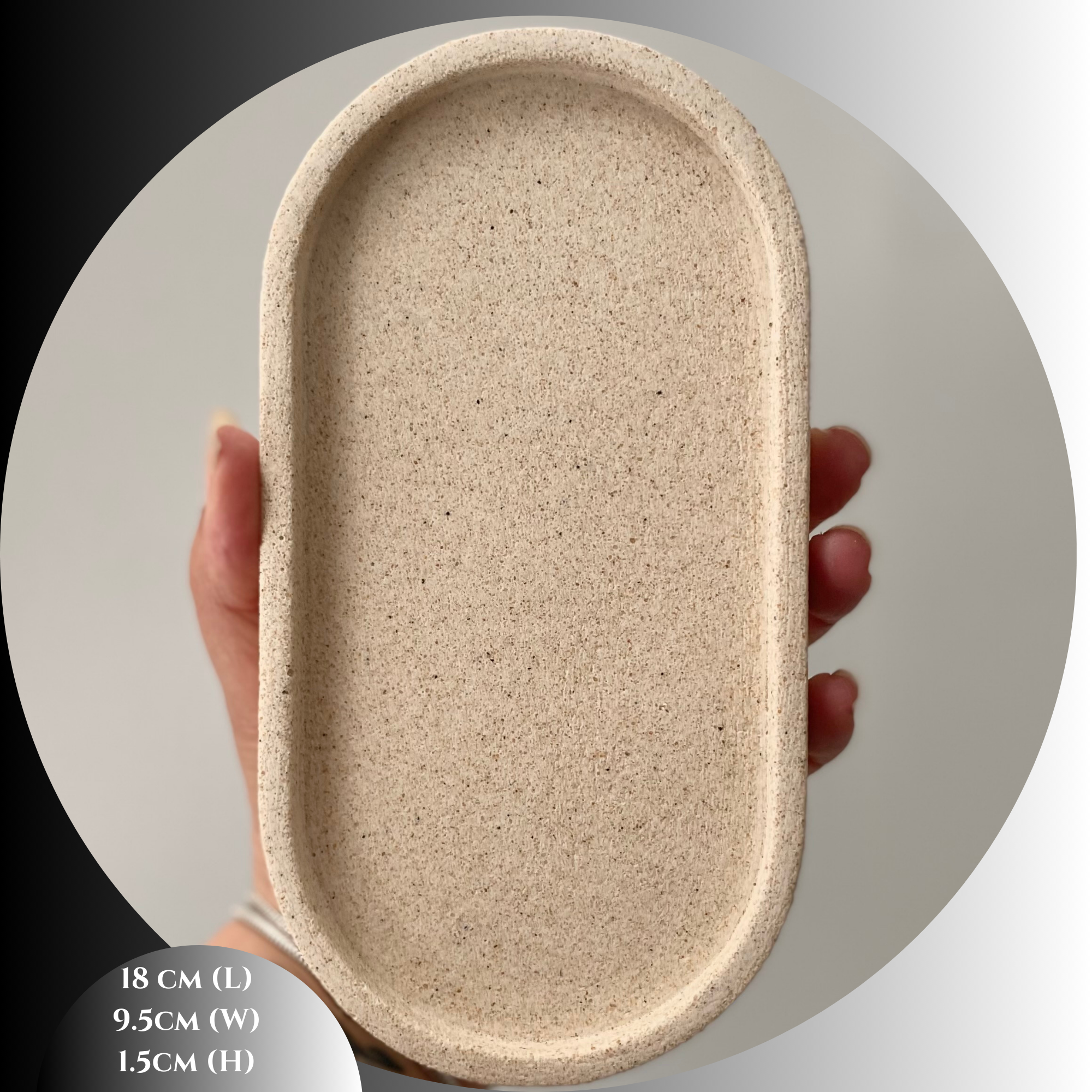 Oval tray | Small | Trinket tray | Catchall tray | Textured decor collection