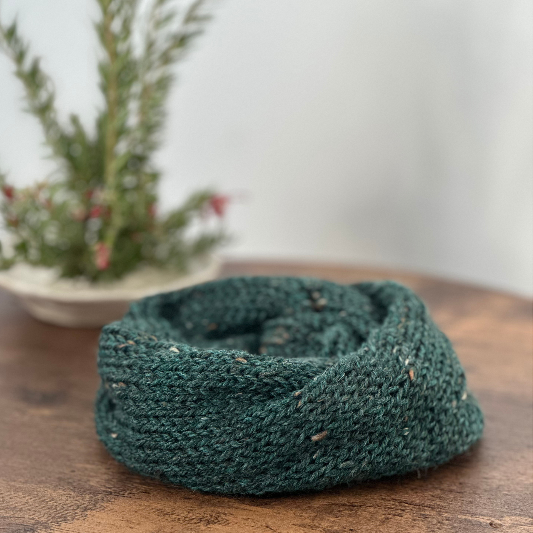 Oversized tweed knit scrunchie
