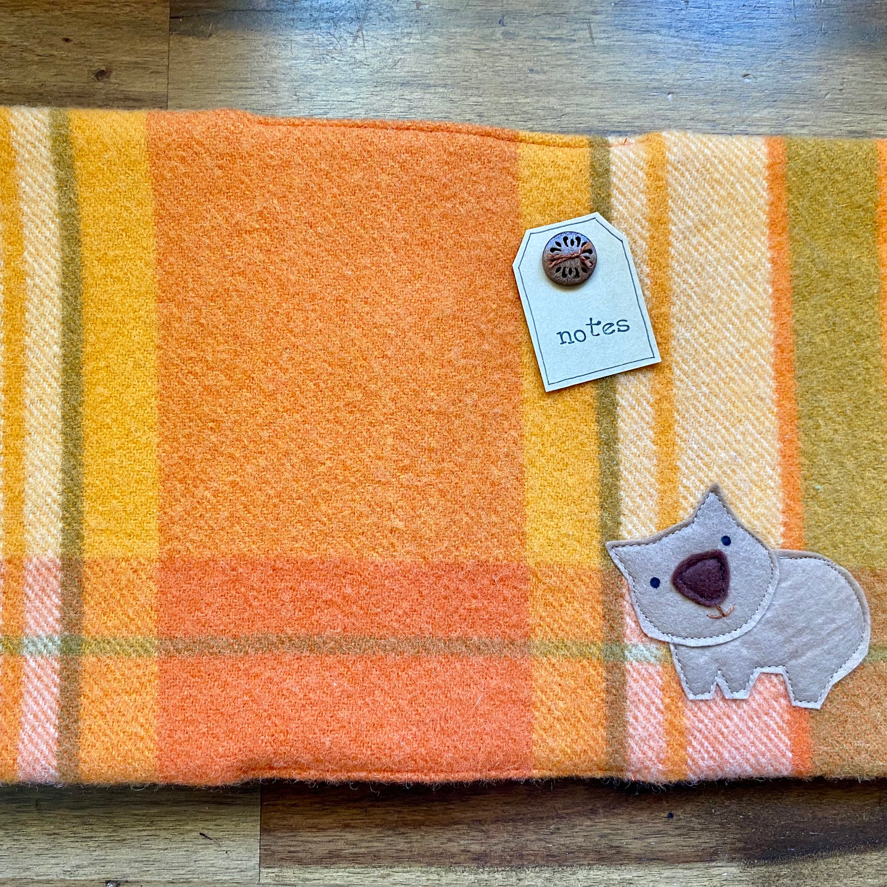 A5 Upcycled Notebook Wombat - Orange