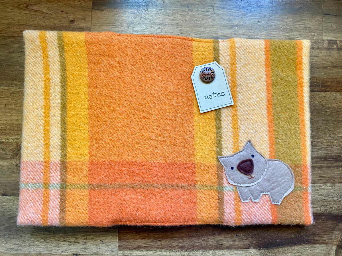 A5 Upcycled Notebook Wombat - Orange