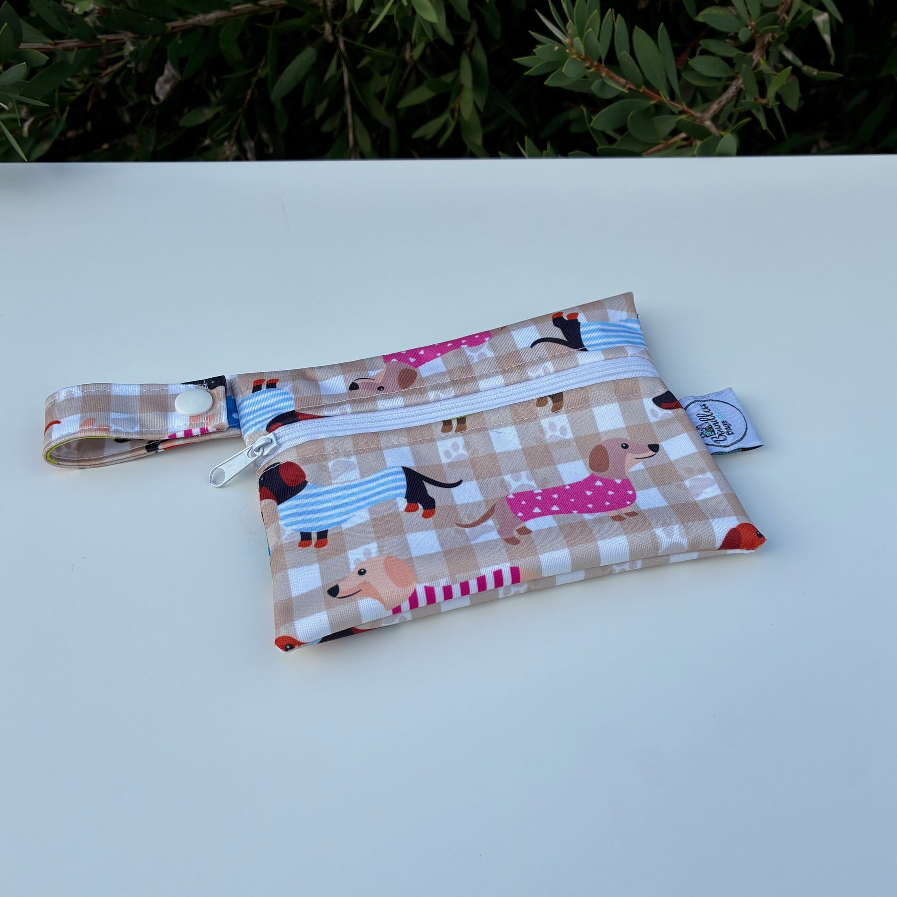 READY MADE Water-resistant wet bags - Dachshund Run (Walandella Designs)   | Ready to ship | FREE Postage