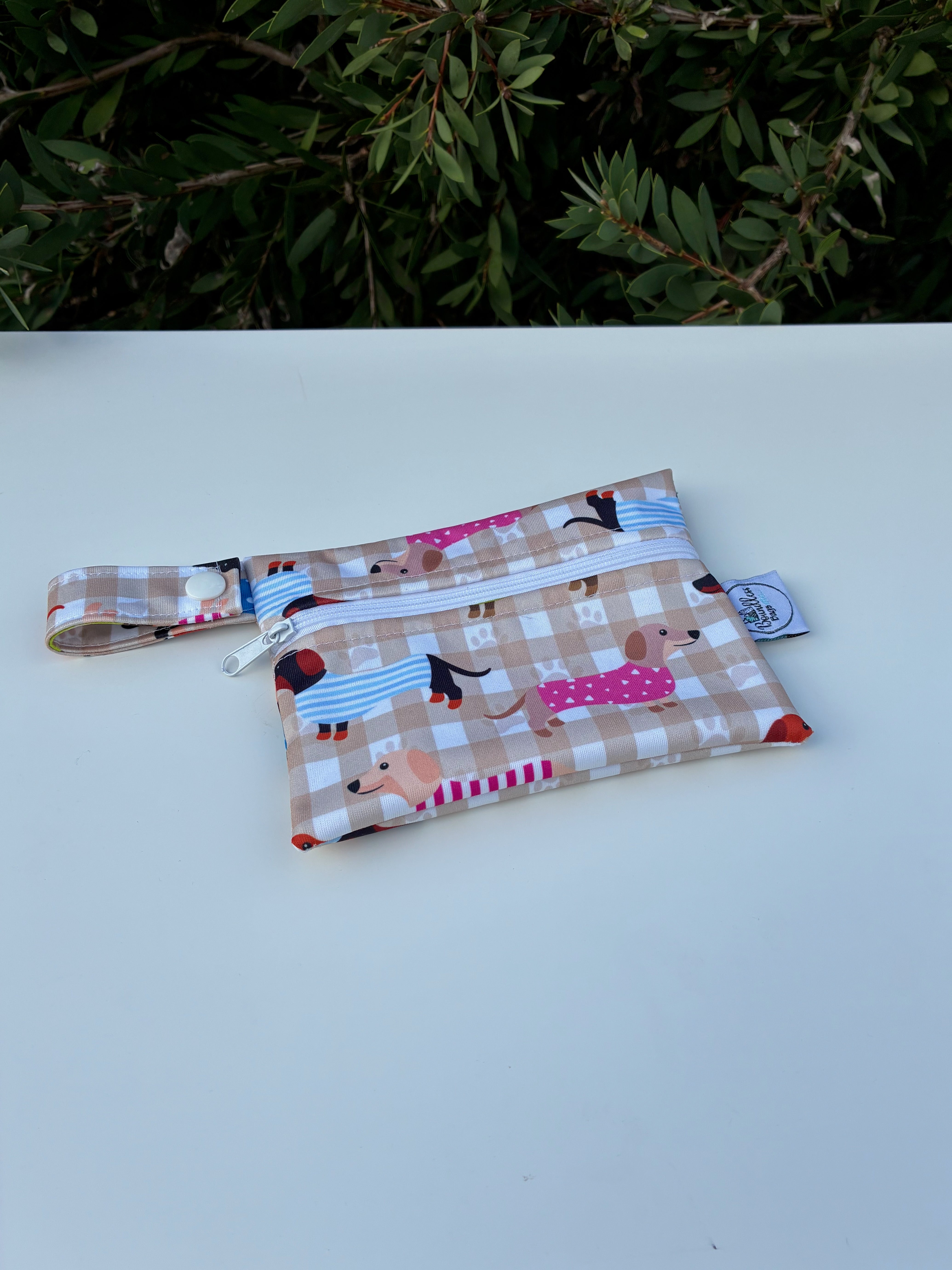 READY MADE Water-resistant wet bags - Dachshund Run (Walandella Designs)   | Ready to ship | FREE Postage