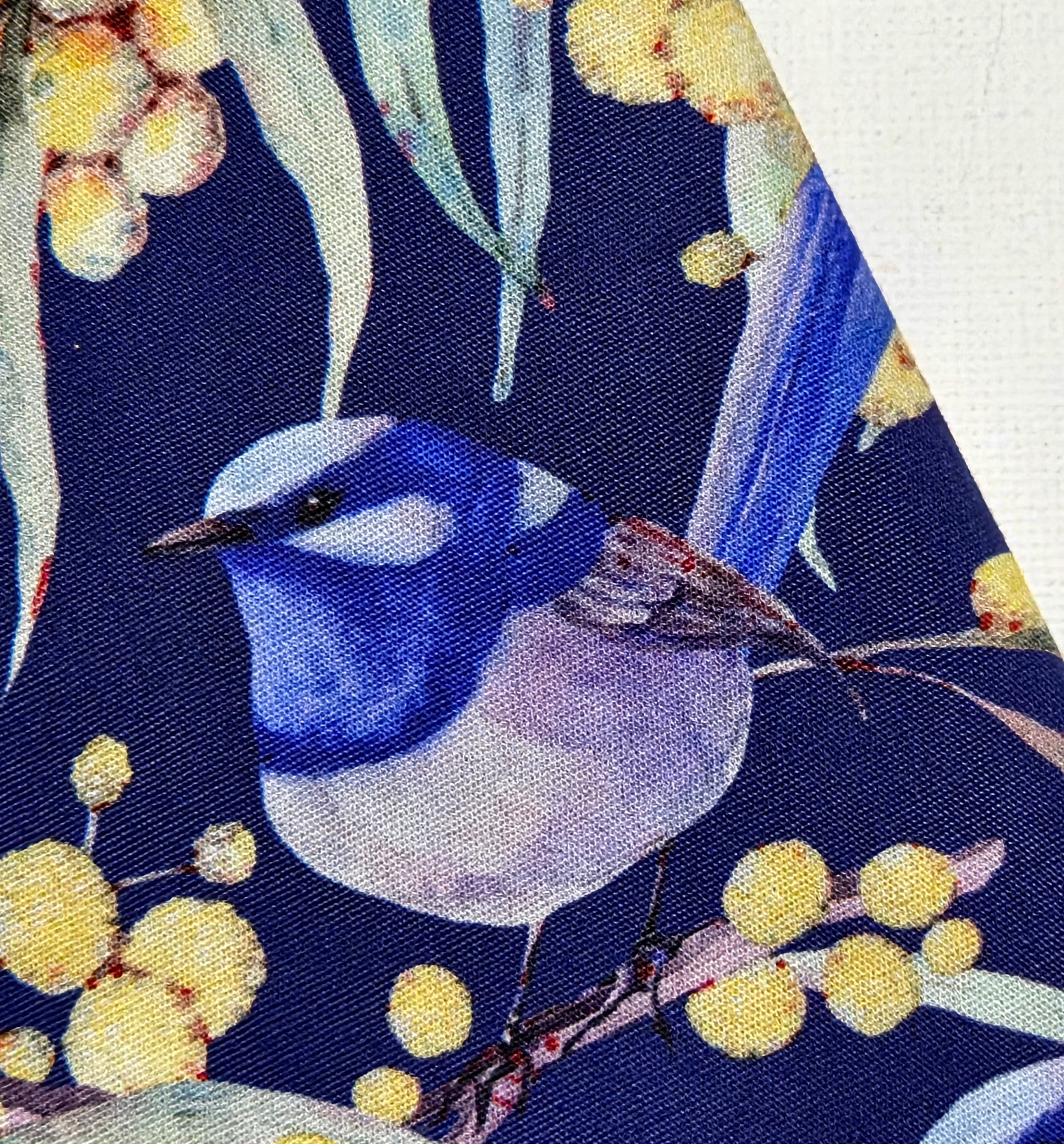 Sunglasses Pouch in Blue Wren Fabric