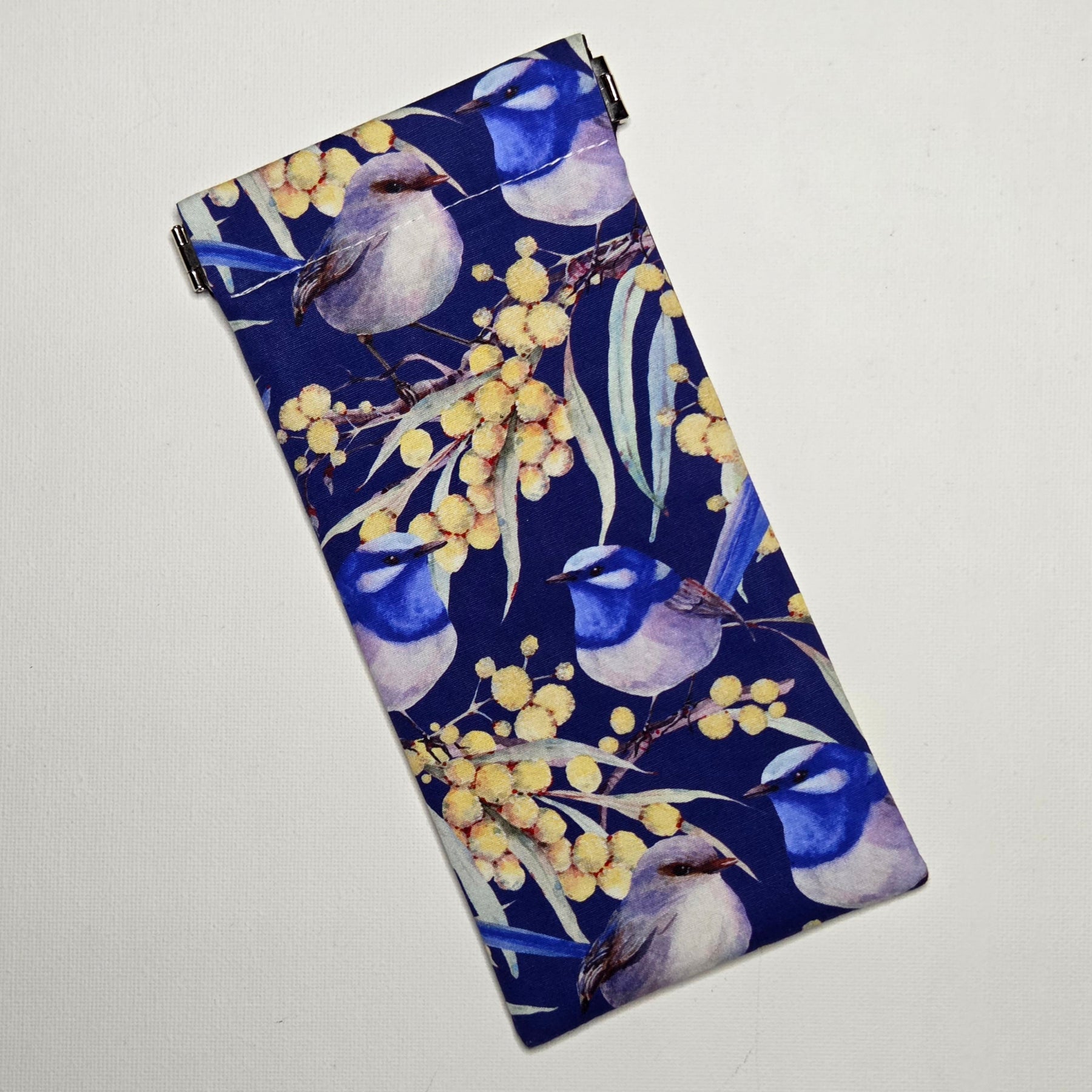 Sunglasses Pouch in Blue Wren Fabric
