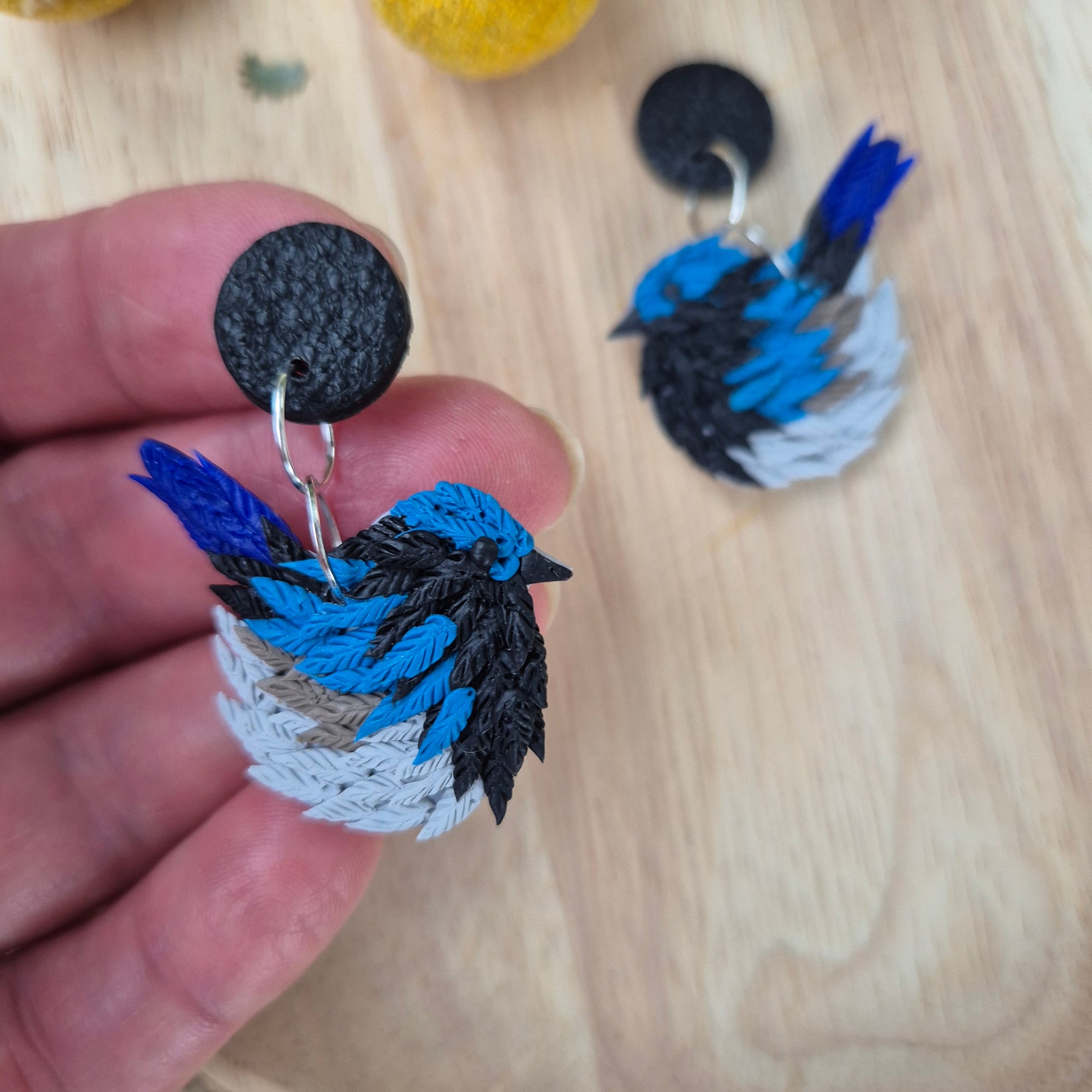 Billy Blue Wren Dangle Earrings (2 sizes available)