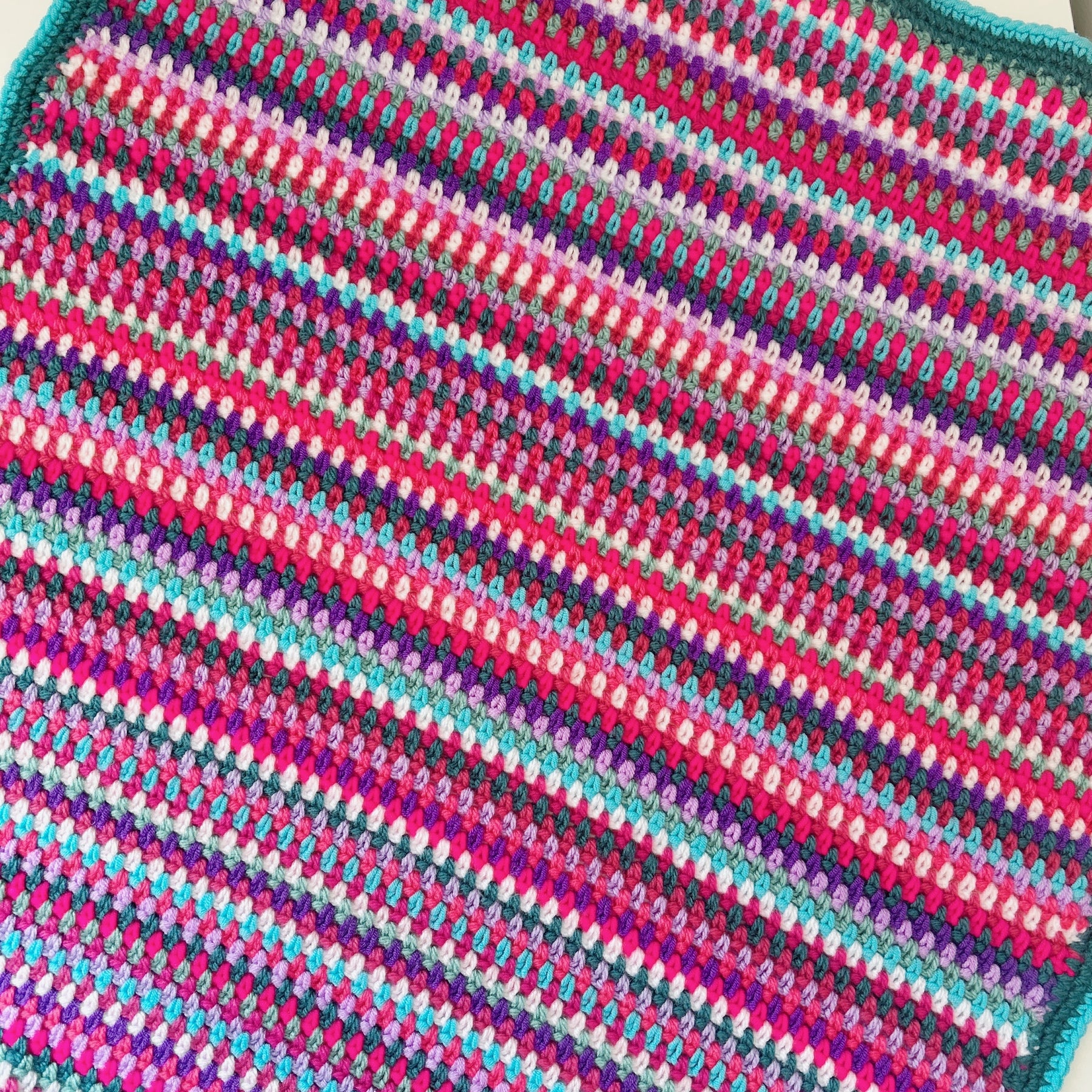 Handmade Crochet Baby Blanket – Colourful Scrappy Rainbow Blanket – One of a Kind