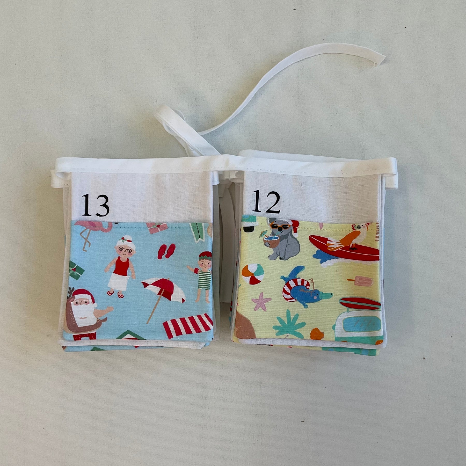 Advent Calendar Bunting - Santa at the Beach