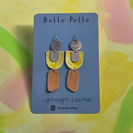 Classica Musa Leather Earrings – Citrus Meringue