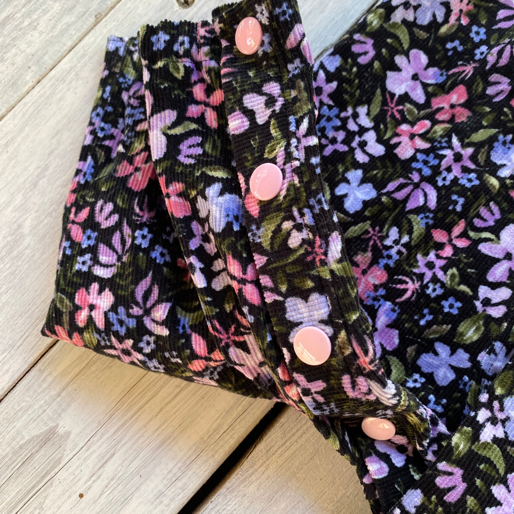 Corduroy Childs/Babies overalls violet floral multiple sizes