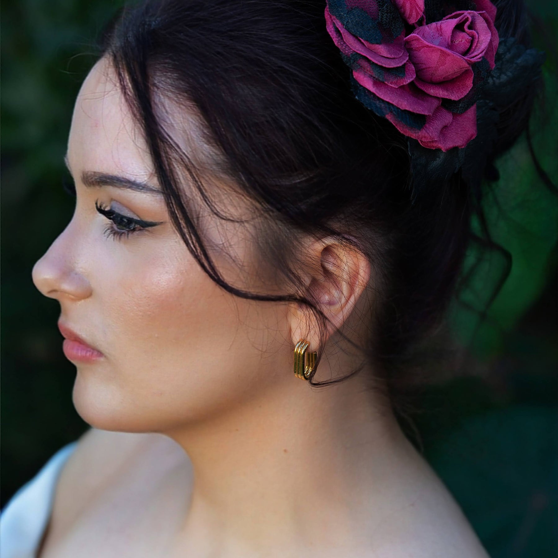LEATHER CRIMSON ROSE “Dark Romance” pin brooch hair hat clip . Leather anniversary wedding gift. Millinery