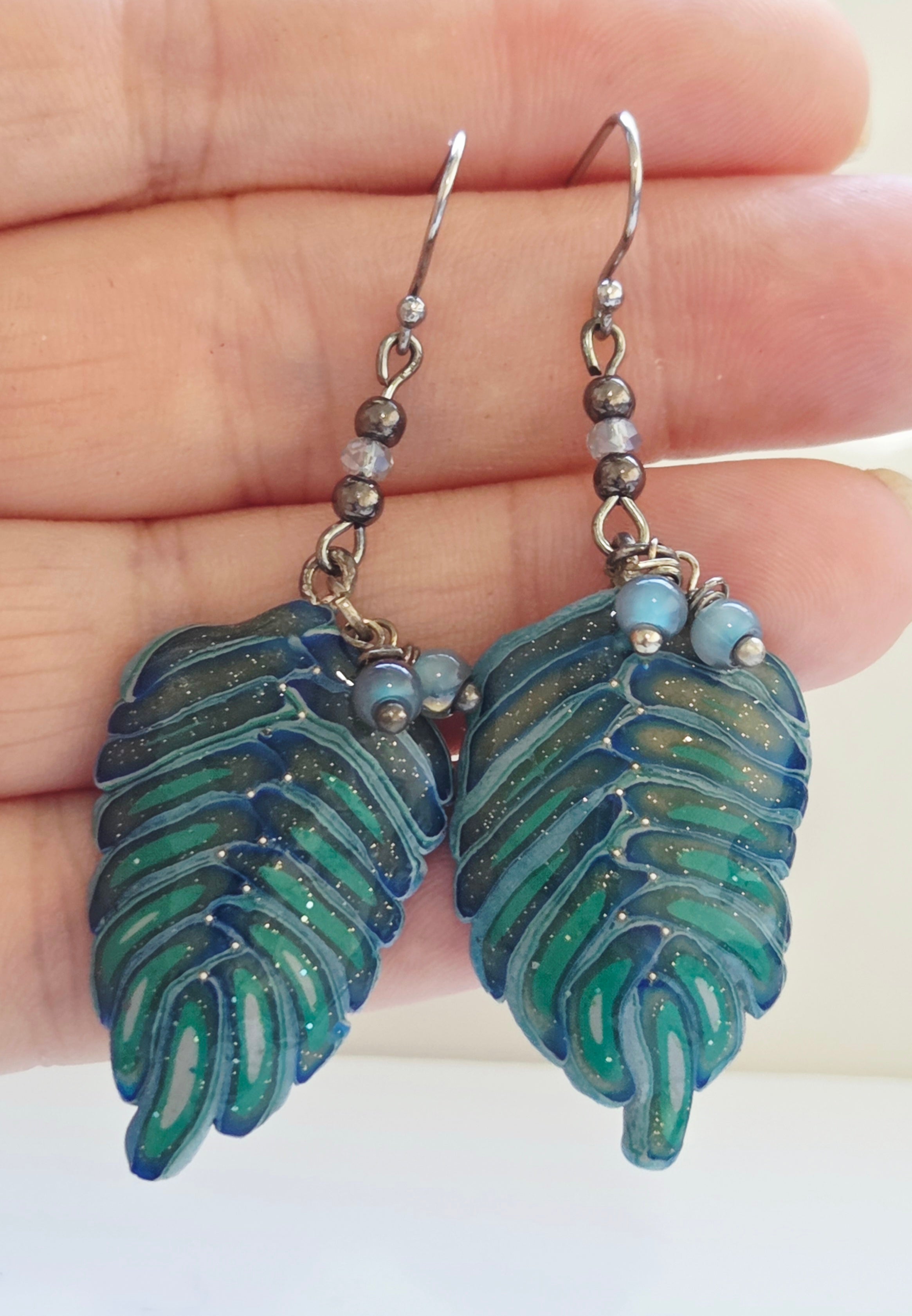 Caned Leaf Earrings