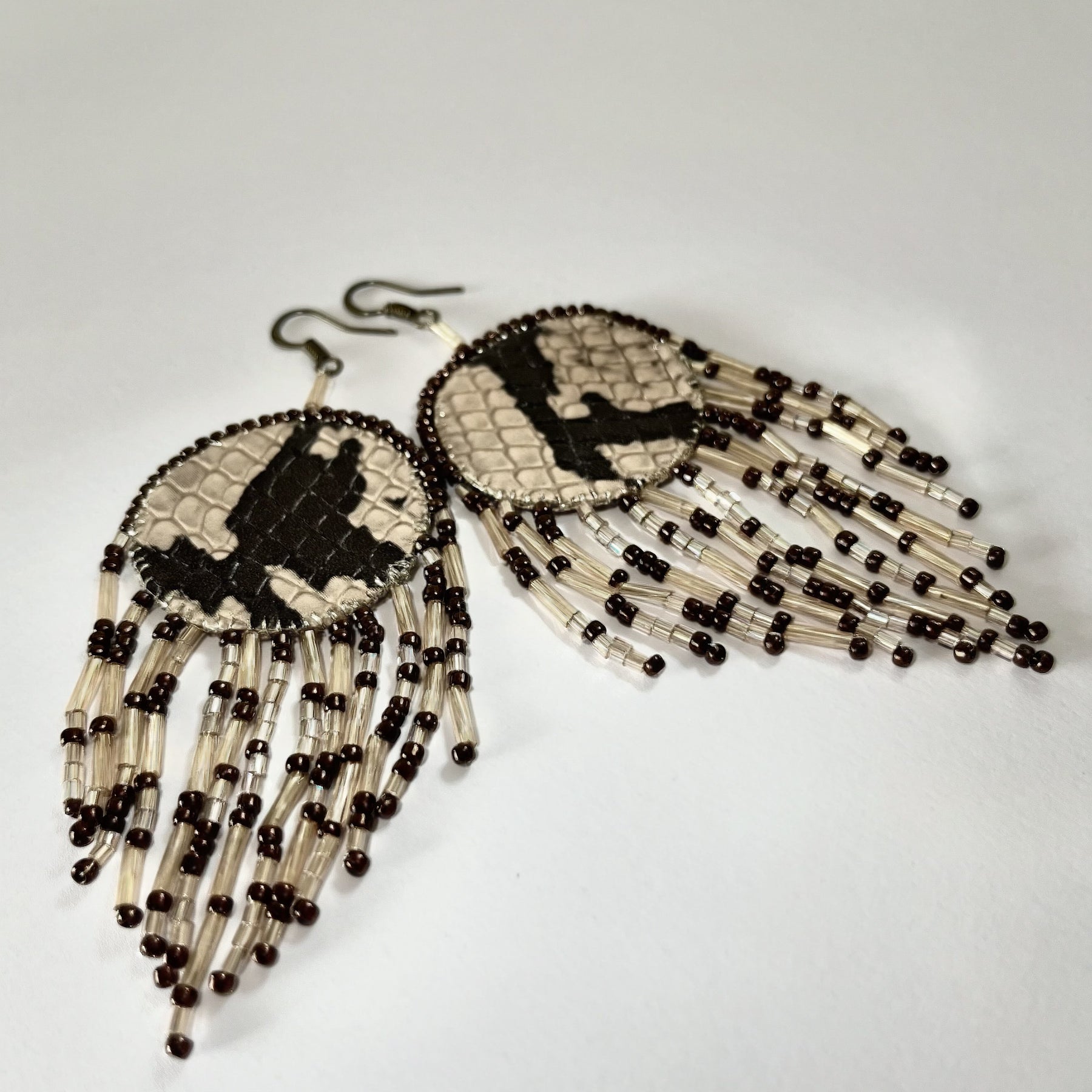 ANIMAL PRINT exclusive | dangle earrings | beaded leather handmade