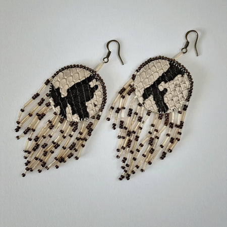ANIMAL PRINT exclusive | dangle earrings | beaded leather handmade