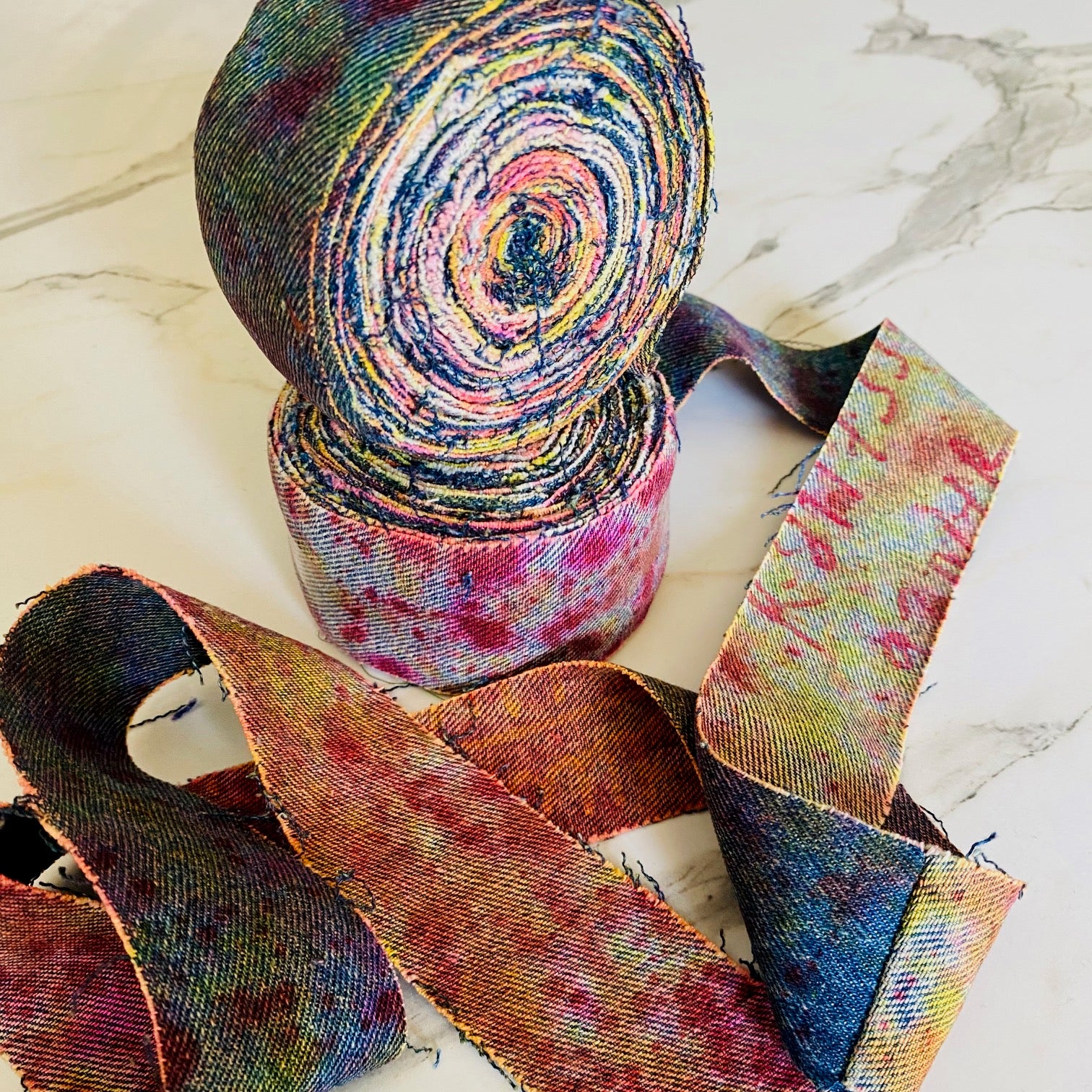 Recycled Denim Ribbon - Plain or Painted