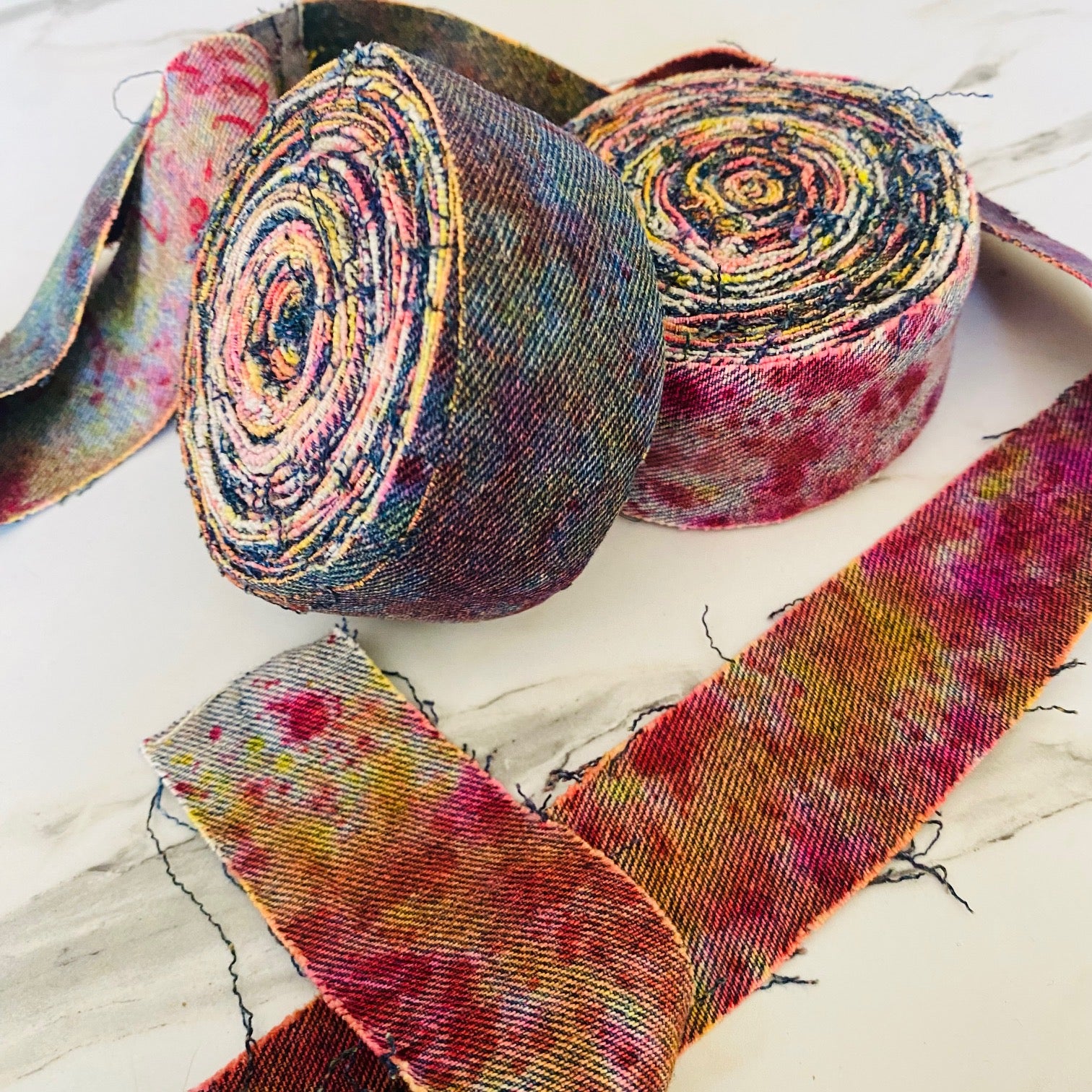Recycled Denim Ribbon - Plain or Painted