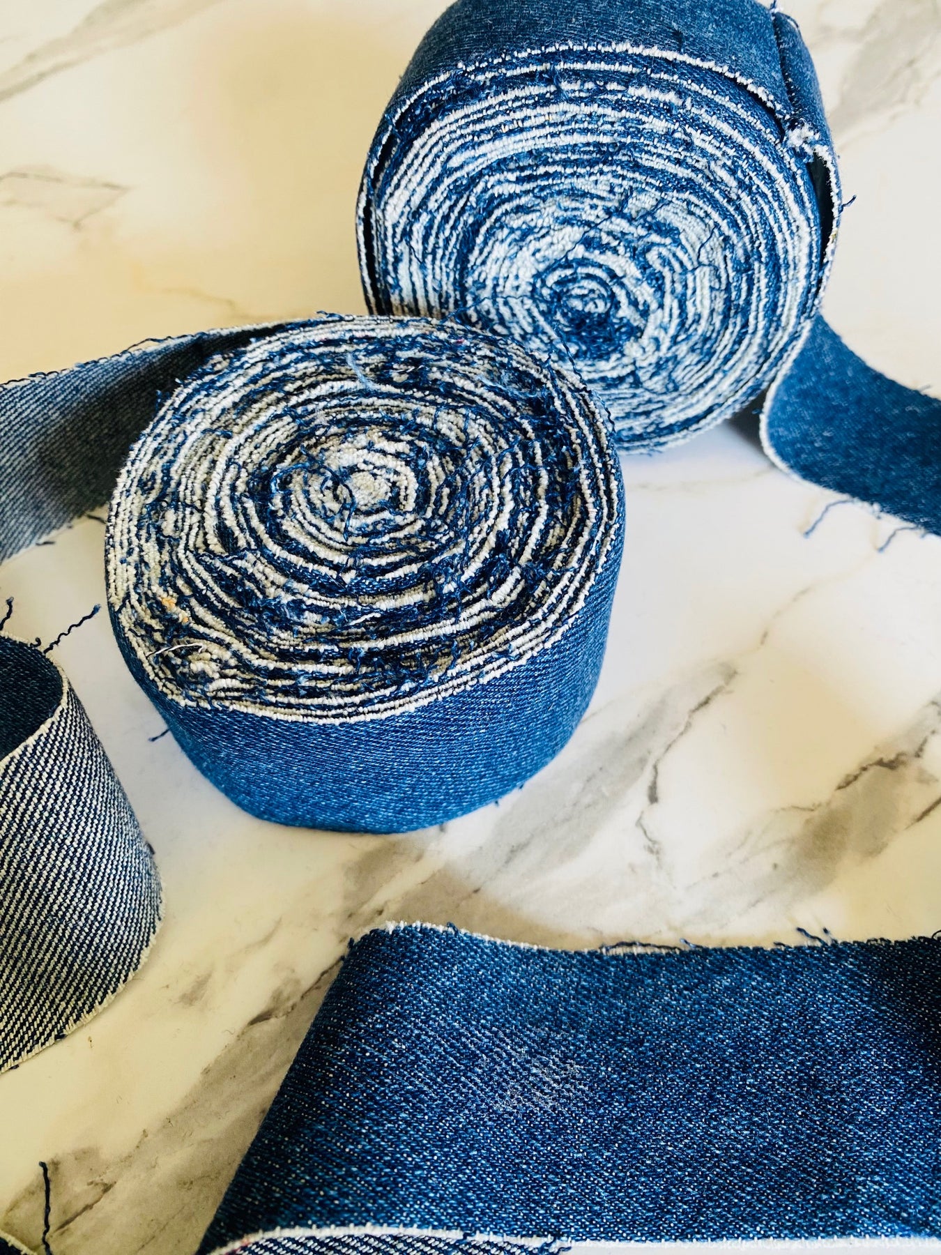 Recycled Denim Ribbon - Plain or Painted