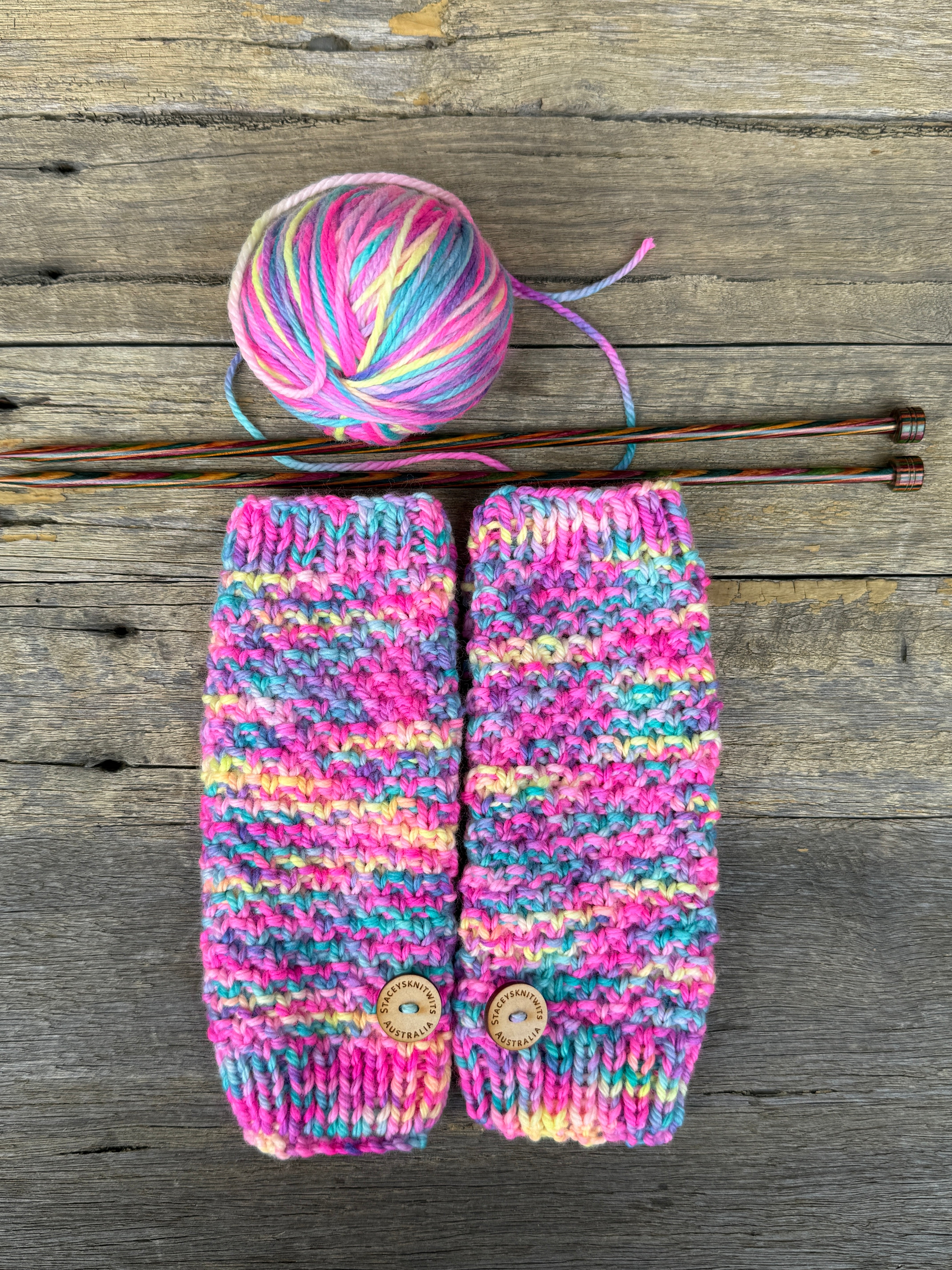 Custom Order - Katie - Rainbow Handwarmers