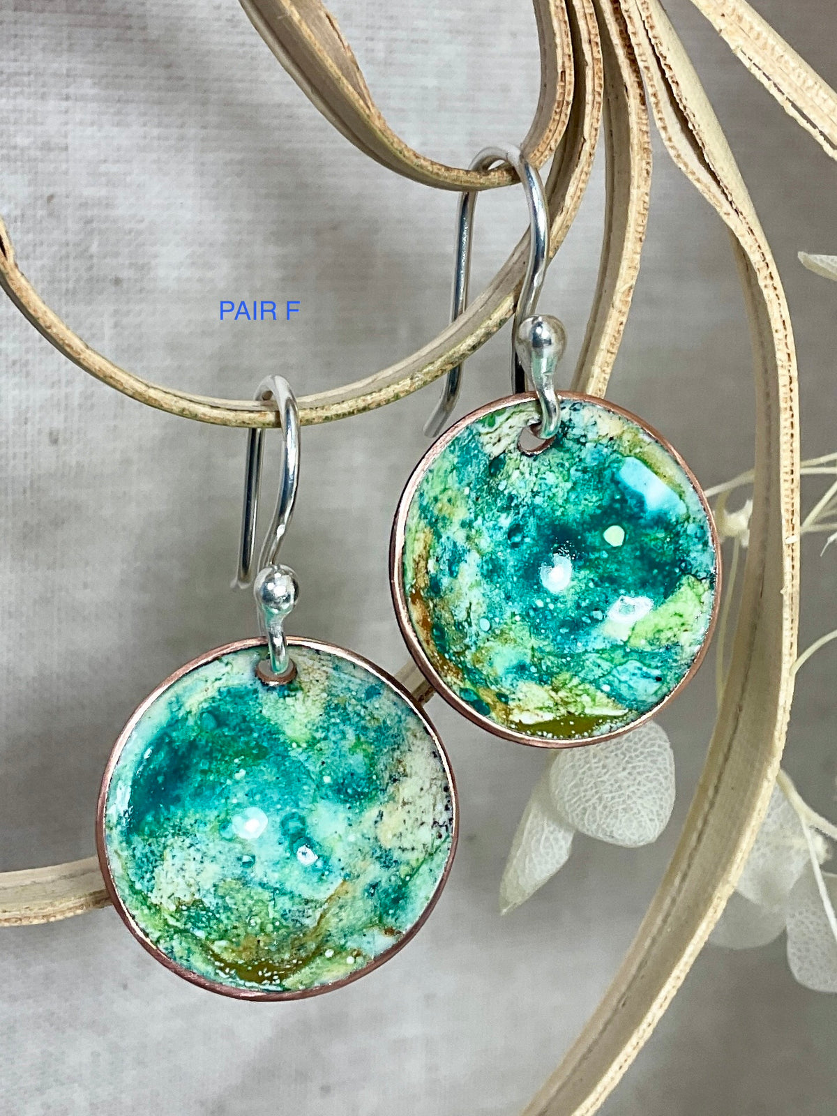 Everyday earrings. Hand painted marble effect. 6 designs