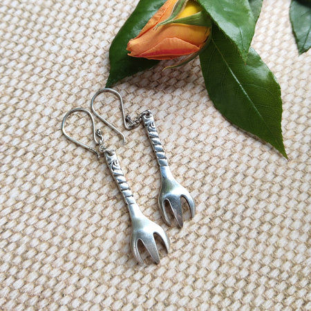 Sterling Silver Sugar Tong Earrings – Vintage Charm Reimagined