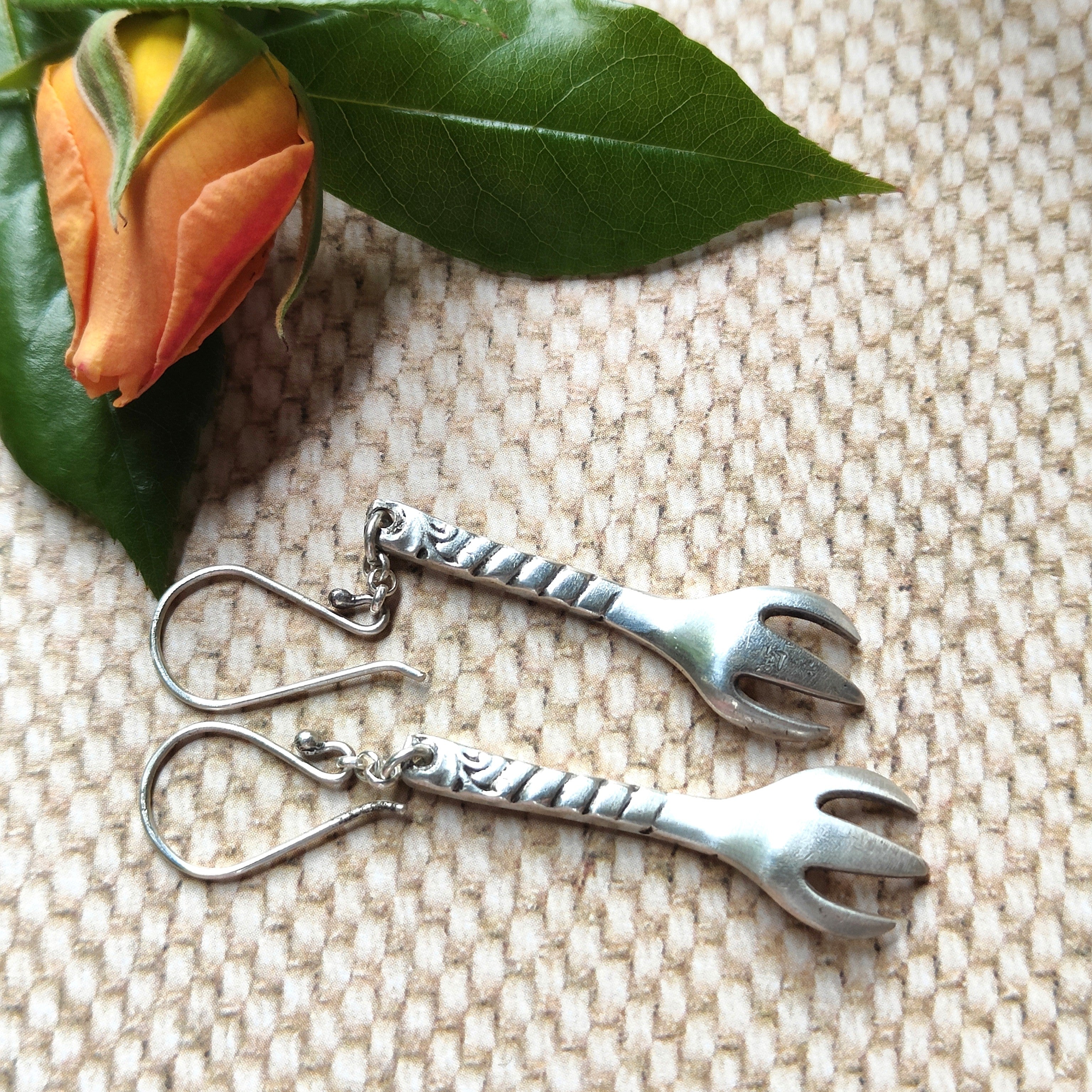 Sterling Silver Sugar Tong Earrings – Vintage Charm Reimagined