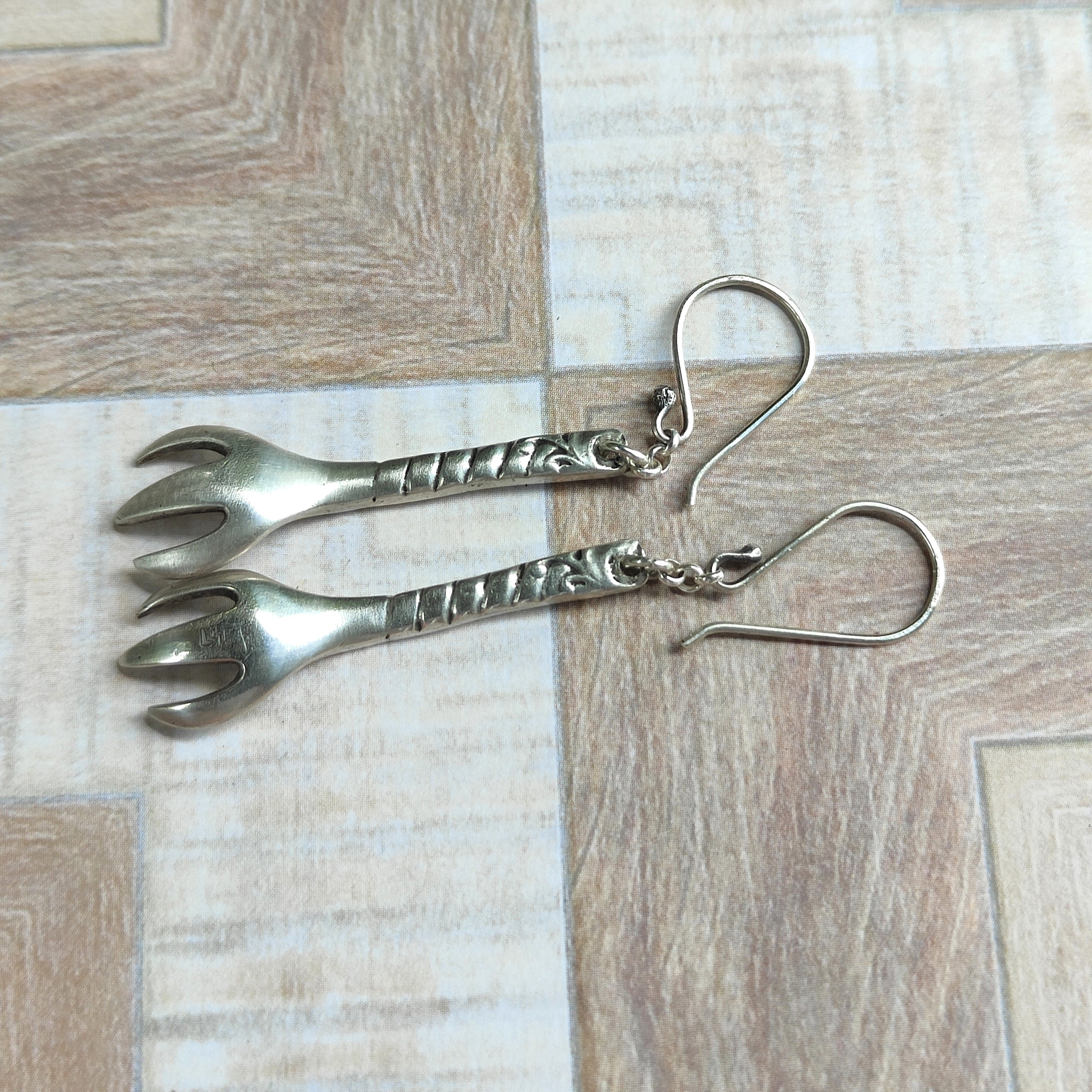 Sterling Silver Sugar Tong Earrings – Vintage Charm Reimagined