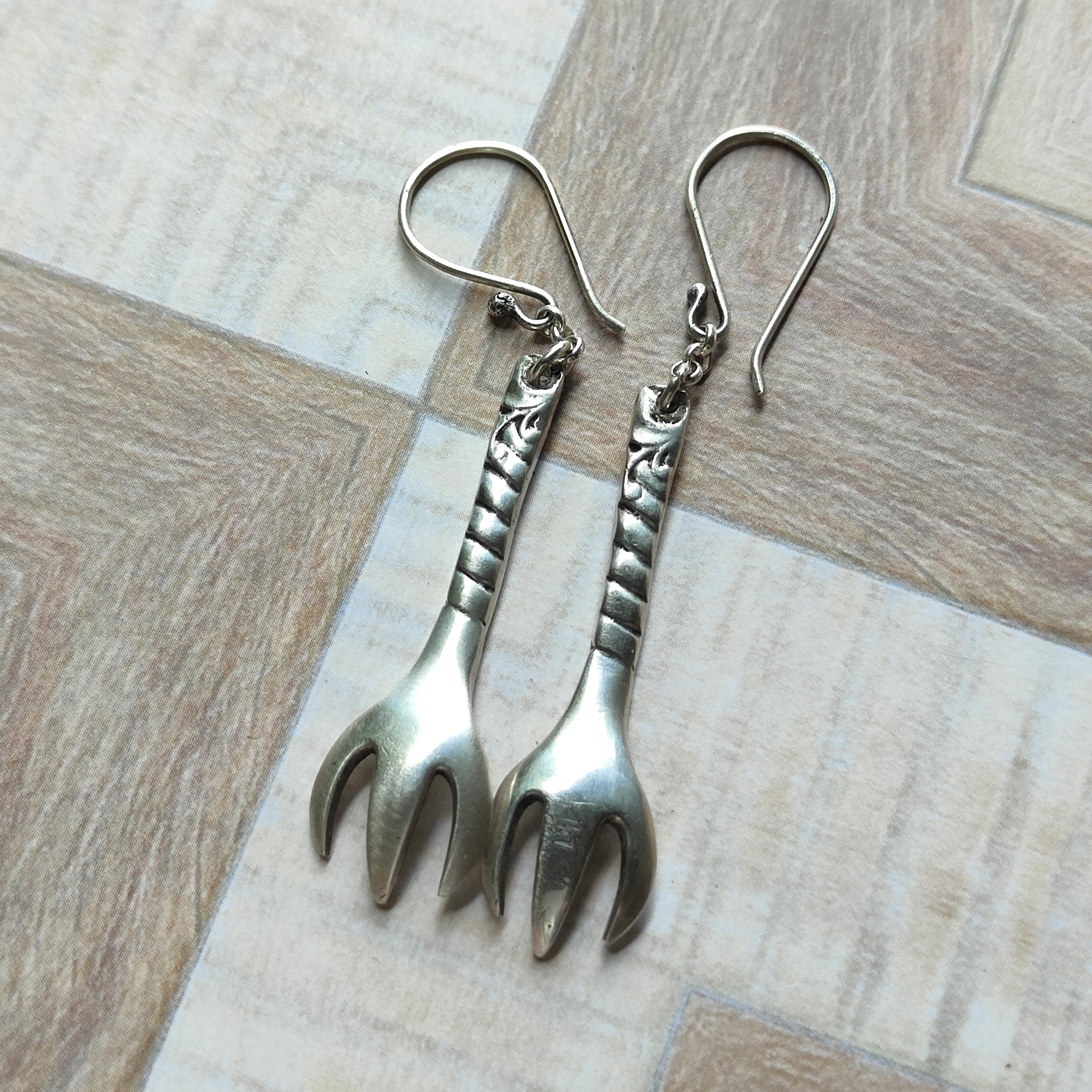 Sterling Silver Sugar Tong Earrings – Vintage Charm Reimagined