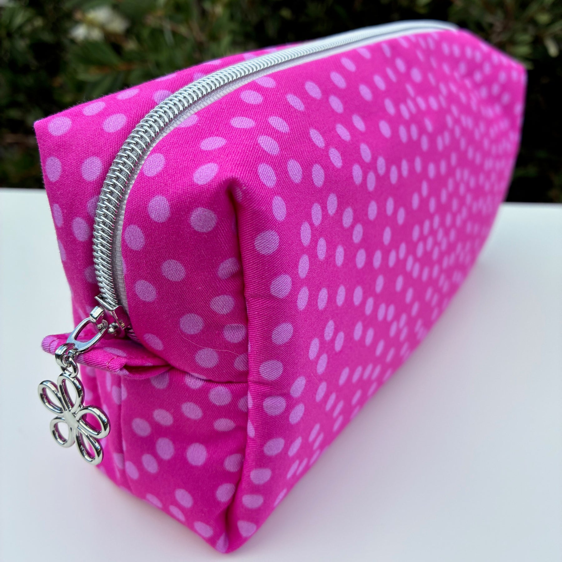 Bilby Pouch - Small Pink Spots lined with easy clean Lucy-lu PUL (Wonderland Design Co)