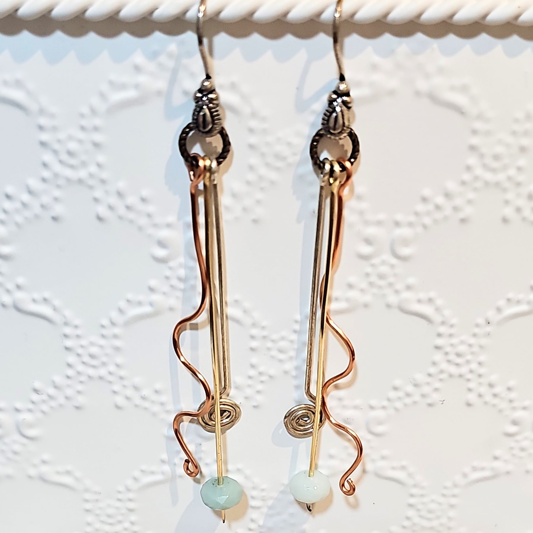 Hand Forged Wirework Earrings using various metals