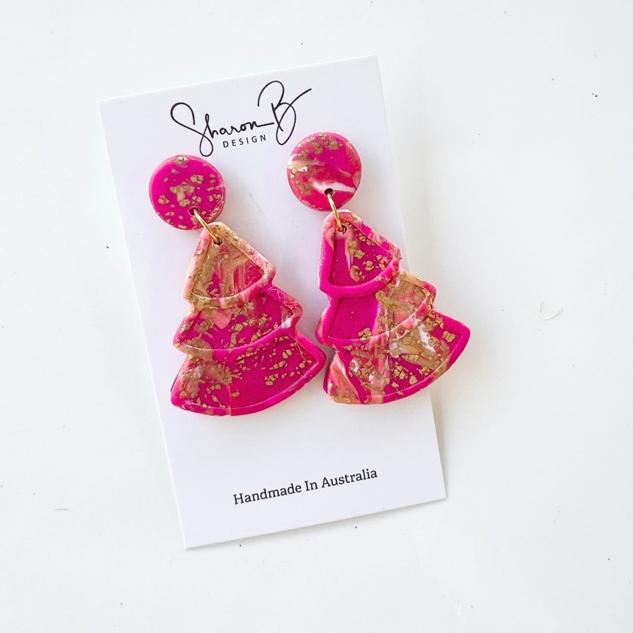 Earrings~Polymer Clay ~ Christmas Tree Dangles ~