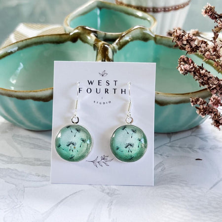 Dandelion Earrings in Green