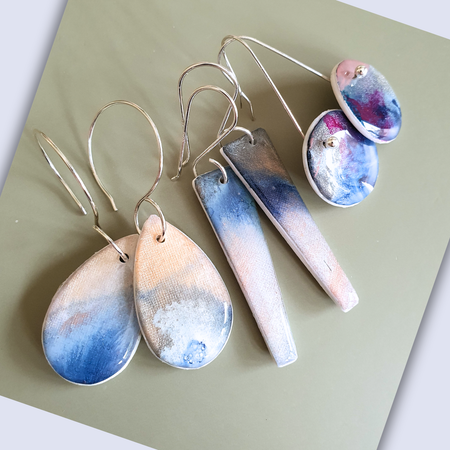 The Bubblegum Sky Gallery Range | Resin art jewellery | Porcelain and Silver