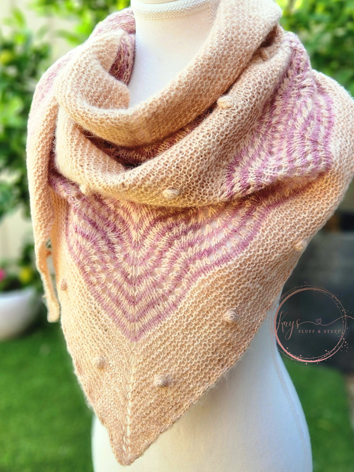Handknit Alpaca Blend Shawl / Wrap