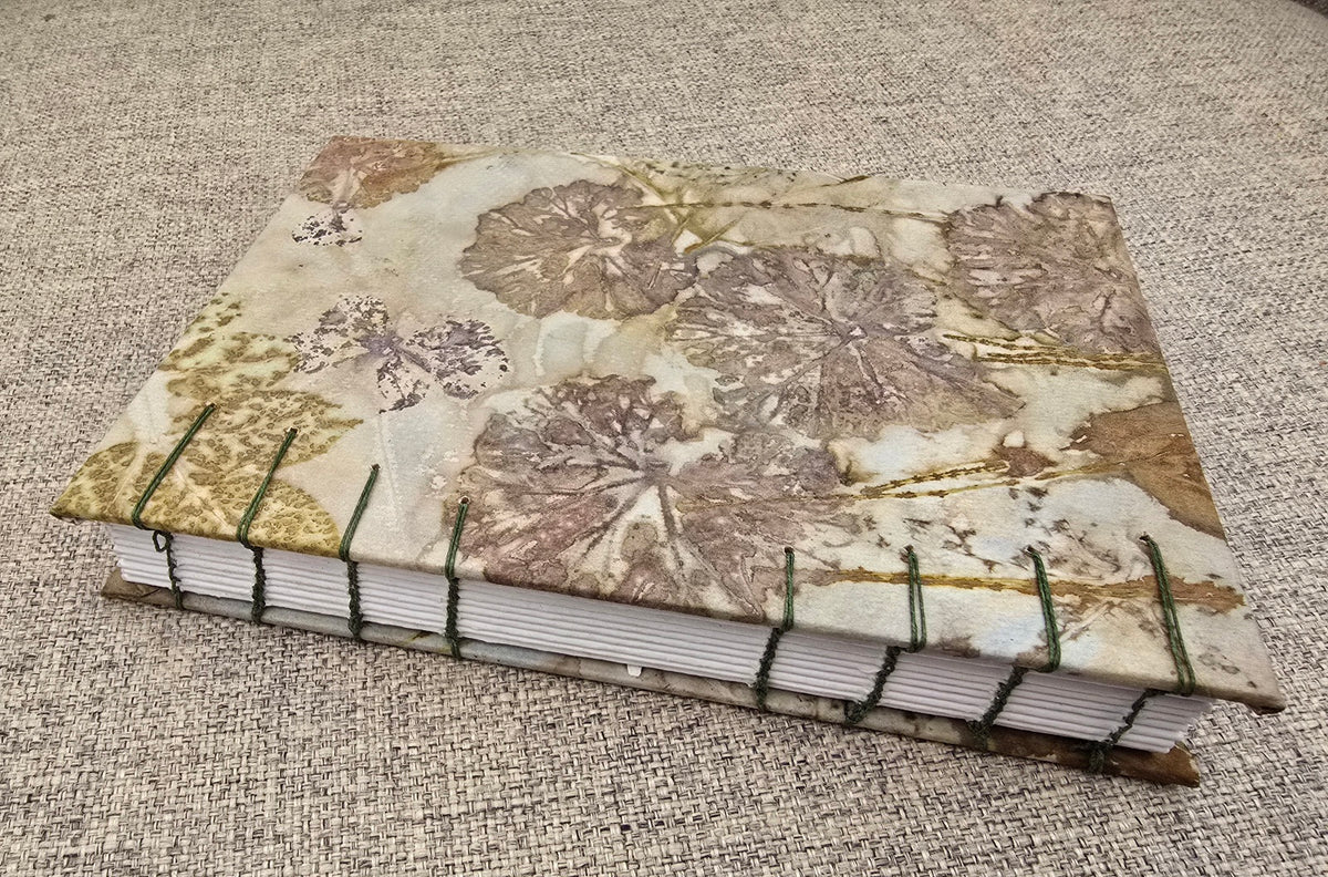Soft Rose & Geranium — Botanical Eco Printed Journal