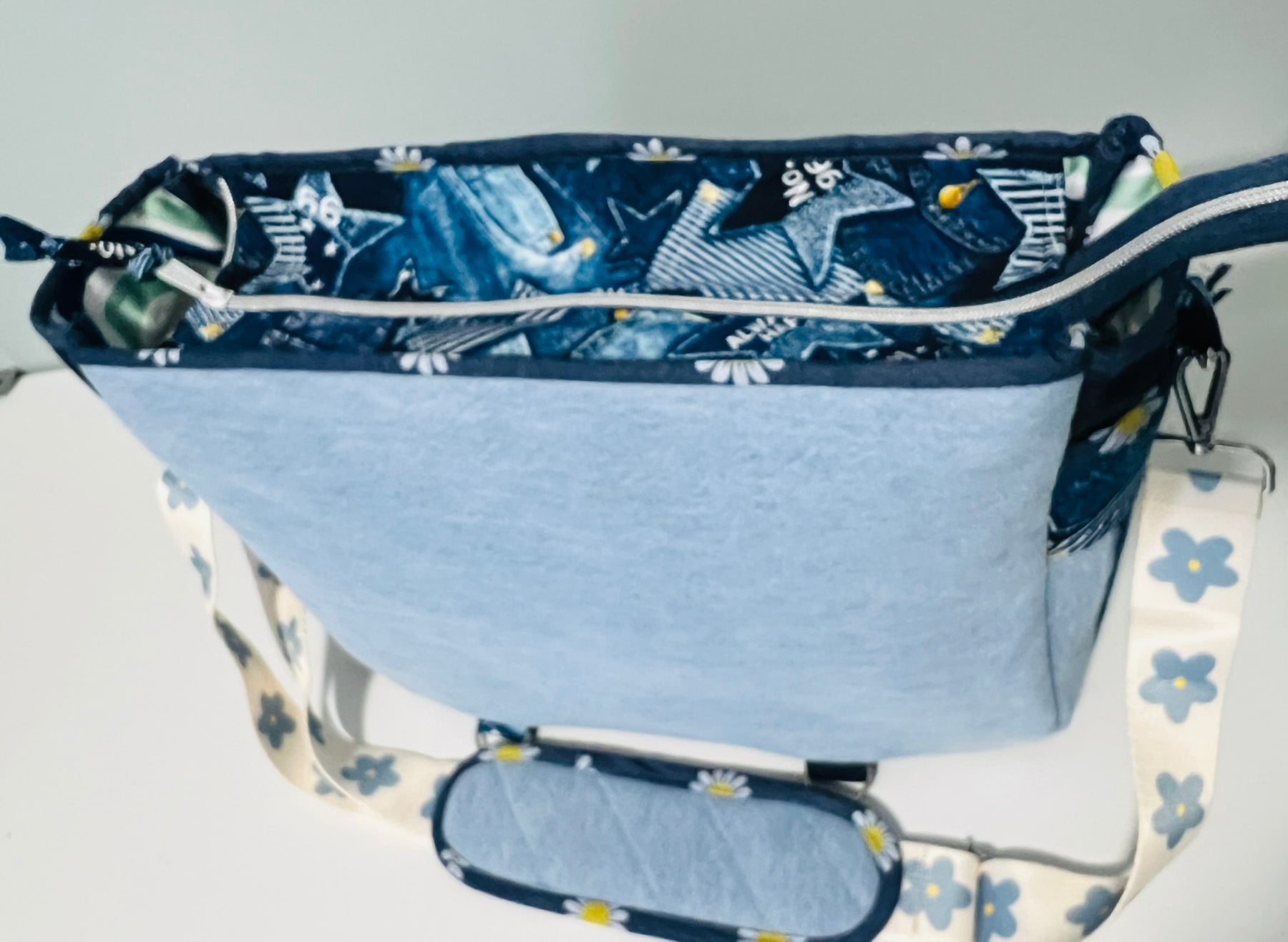 Upcycled Denim Messenger/Computer Bag