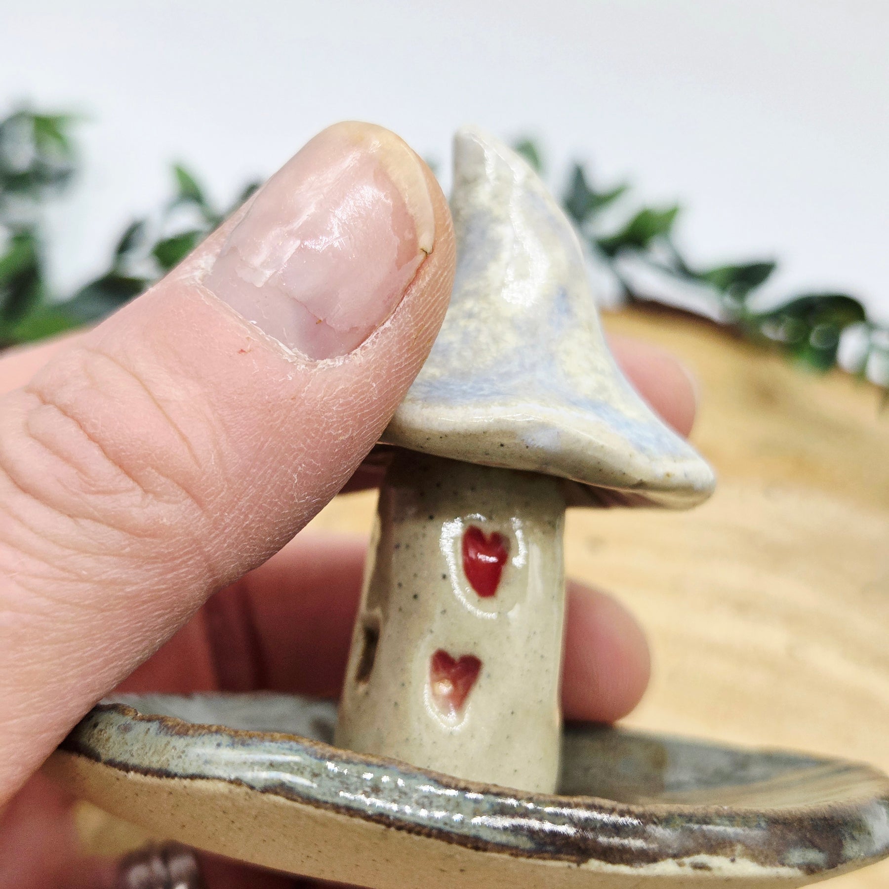 Toadstool Ring Dish Smoke and Moonlight