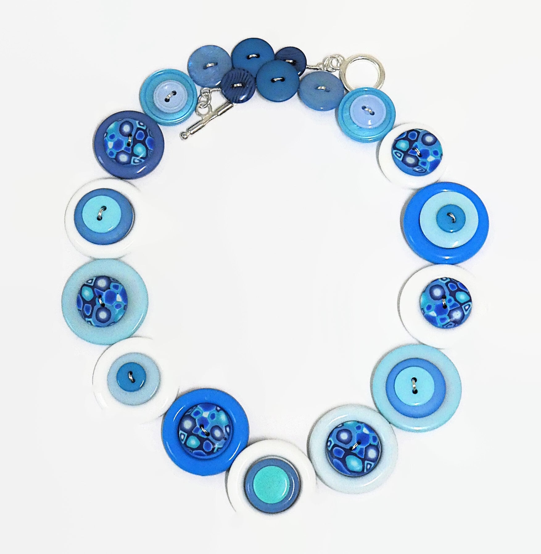 Button necklace - Blue Planet