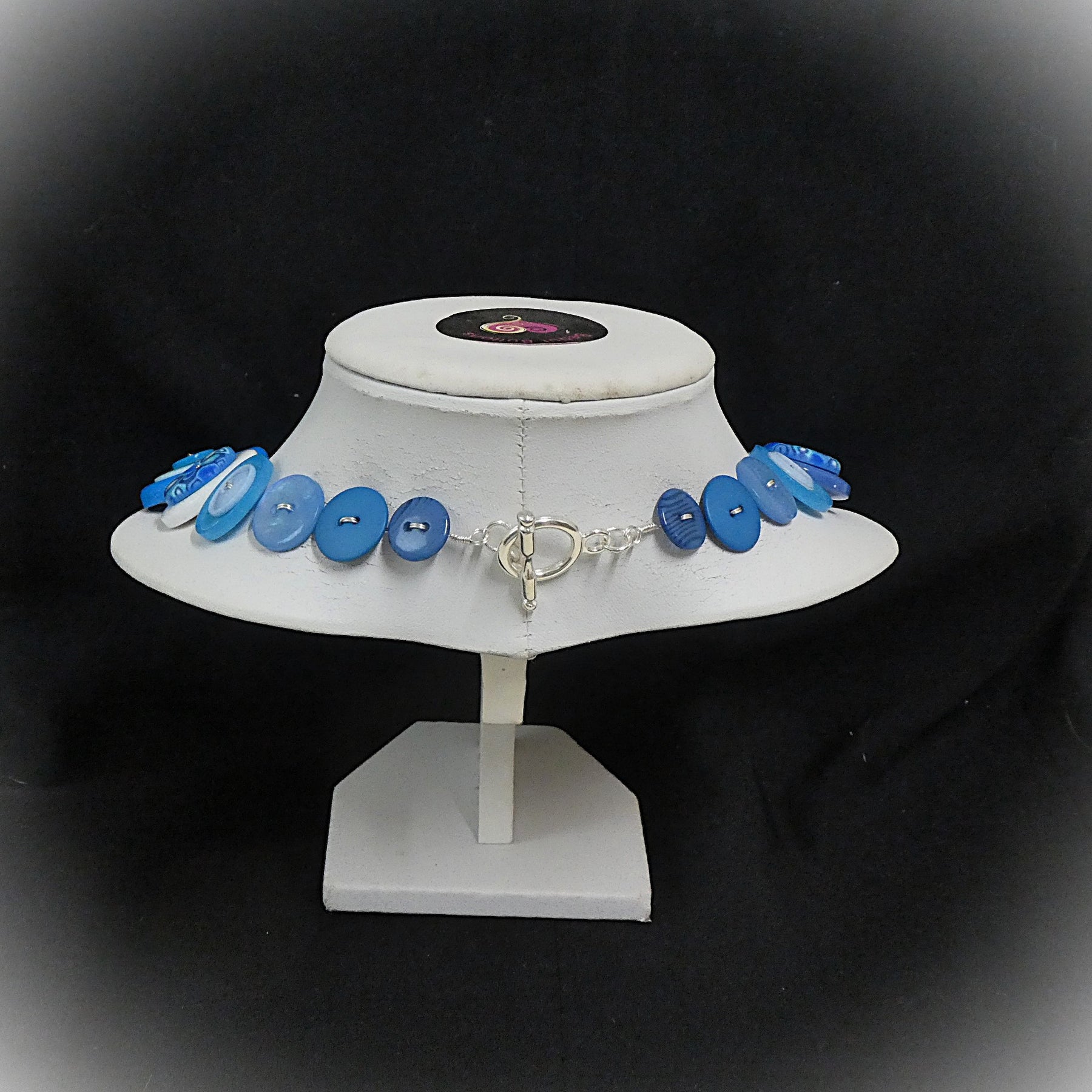 Button necklace - Blue Planet